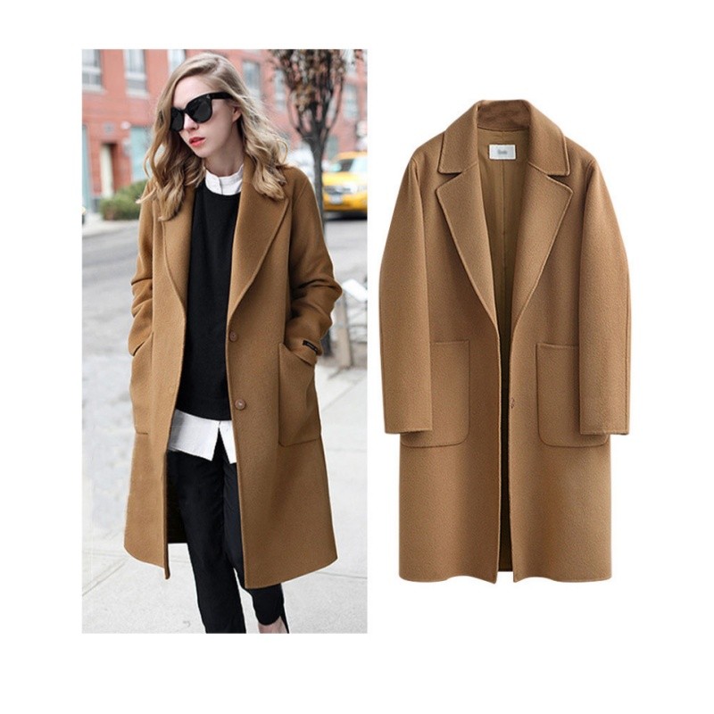 " Womens Winter Long Trench Coat Jacket Ladies Overcoat Zipper Sweaters "